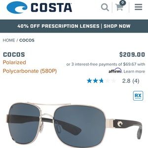 Brand New Costa Cocos Sunglasses